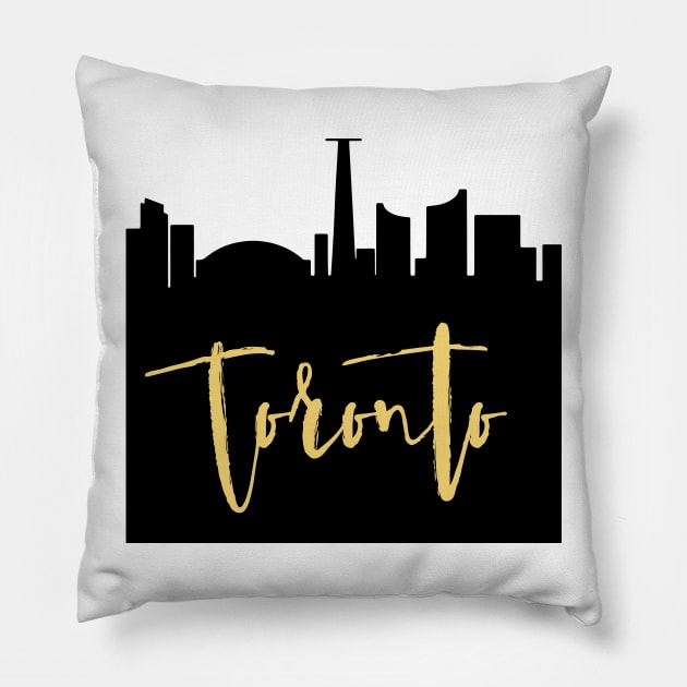 TORONTO CANADA DESIGNER SILHOUETTE SKYLINE ART Pillow by deificusArt