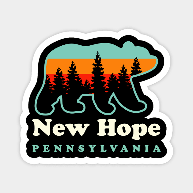 New Hope Pennsylvania Hiking Camping Bear Magnet by PodDesignShop