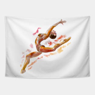 Leaping Gymnast Tapestry