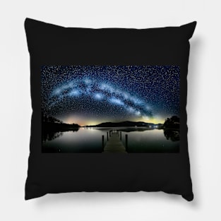 Milky Way Arching over a Jetty and Lake Pillow