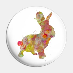 Bunny Watercolor Painting Pin