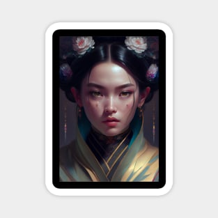 Japanese Geisha In Digital Art. Gift Idea For Japan Fans 2 Magnet