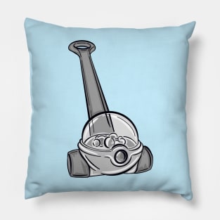 Black And White Corn Popper With Blue Background Pillow