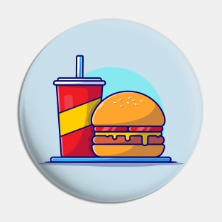 Burger And Soda Cartoon Vector Icon Illustration (6) Pin