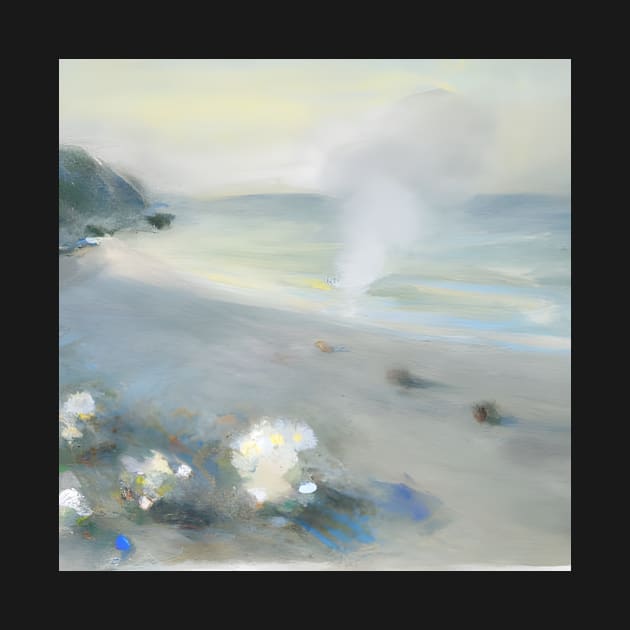 Beach Landscape Pastel Painting by druidwolfart