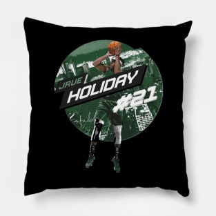 Jrue Holiday Milwaukee City Emblem Pillow