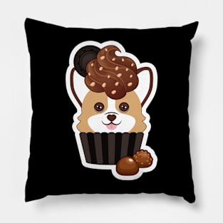 Corgi Chocolate Cupcake Pillow