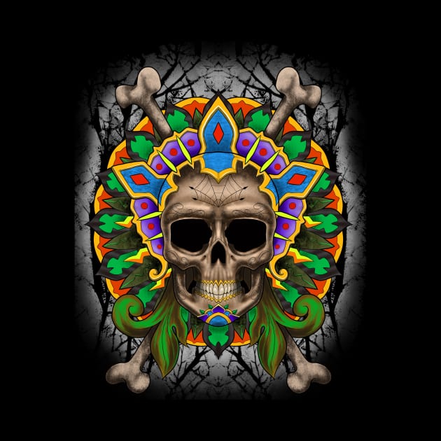 Skull with headdress by artnsoul79