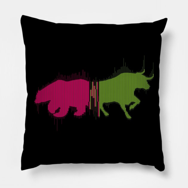 Bear & Bull Markets Pillow by CrypTee__