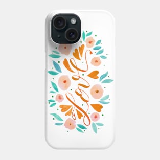 Love and flowers - orange and green Phone Case