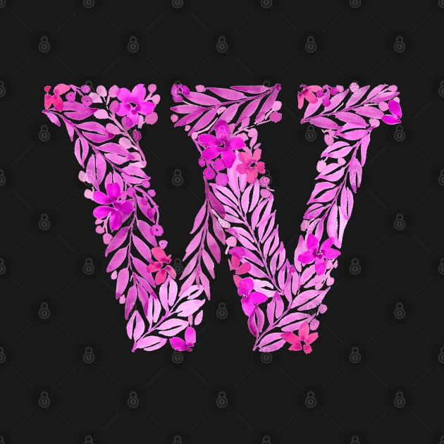 Monogram "W" in pink by racheldwilliams