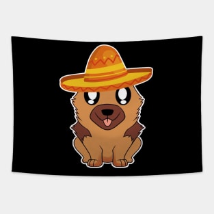 Cute dog german shepherd mexico cinco de mayo Tapestry