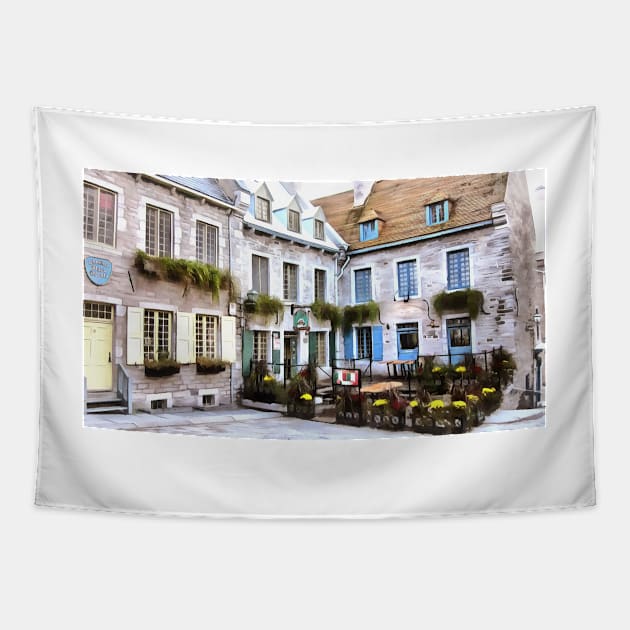 Place Royale - Old Quebec City Tapestry by photorolandi