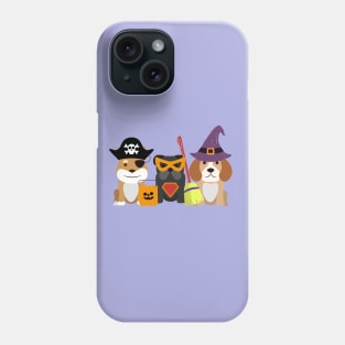 Three cute dogs Halloween design Phone Case