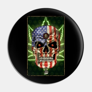 American Skull Weed Pin