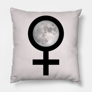 Feminist Moon Celestial Design - Moon in Female Sign Pillow