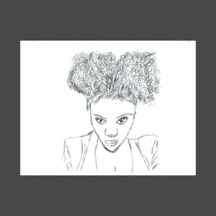 CurlyGirl Kinky Natural Hair Afro Puff Drawing T Shirt T-Shirt