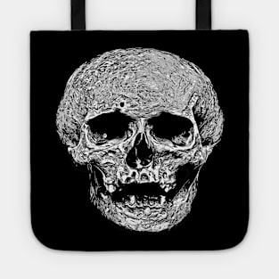 Vile Grungy Skull Art Illustration In Black and White Tote