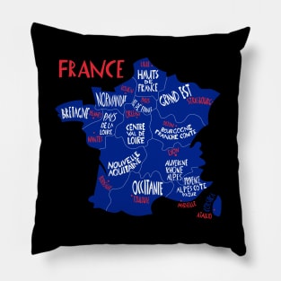 France Map Pillow