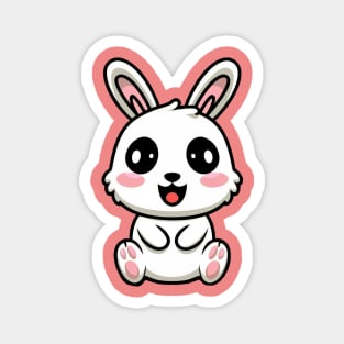 Kawaii White Bunny Magnet