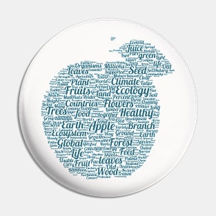 Apple Silhouette Shape Text Word Cloud Pin