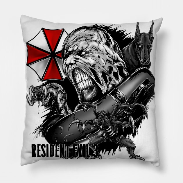 Resident evil 3 remake Nemesis Monster Pillow by AndreyG