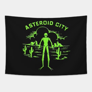 Vintage Alien asteroid city Cool Space Tapestry