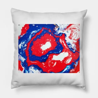 Red, White and Blue Paint Hydro dip Pillow