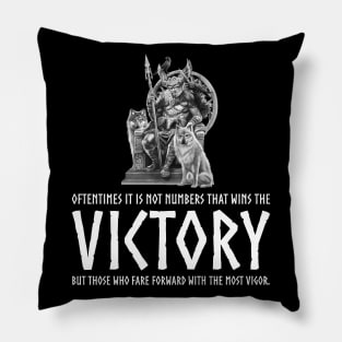 Inspiring Viking Mythology Proverb - Victory Norse God Odin Pillow