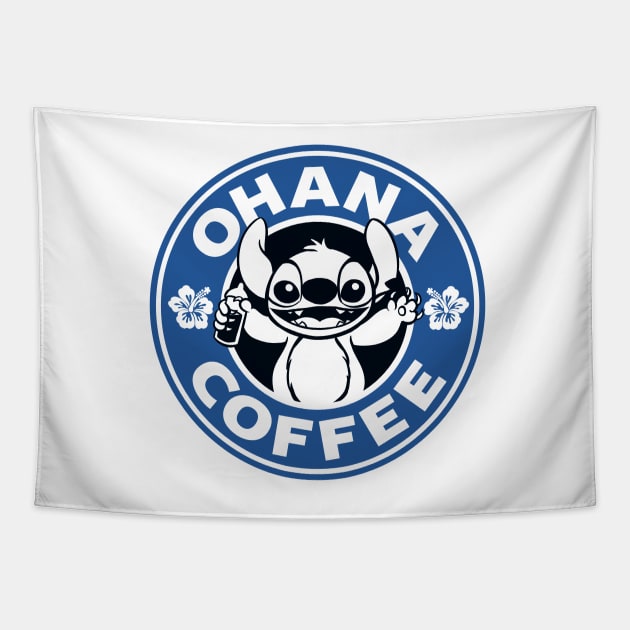 Ohana Coffee - Blue Version Tapestry by Ellador