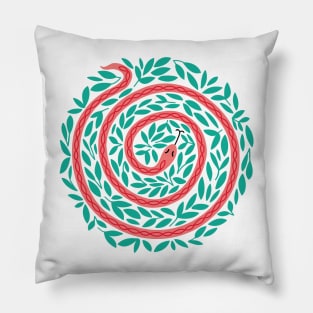 Spiral Snake pink Pillow