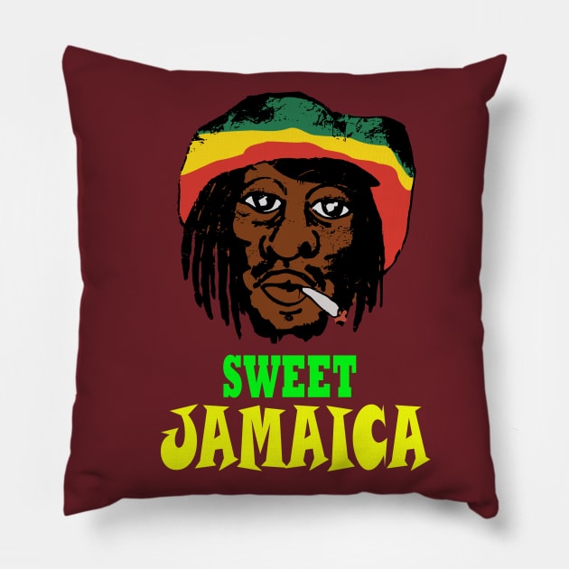 Sweet Jamaica, Good Vibes, Rasta Pillow by alzo