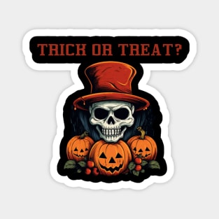 Trick or treat? halloween patterns, pumpkin and skull Magnet