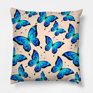 blue butterflies Pillow