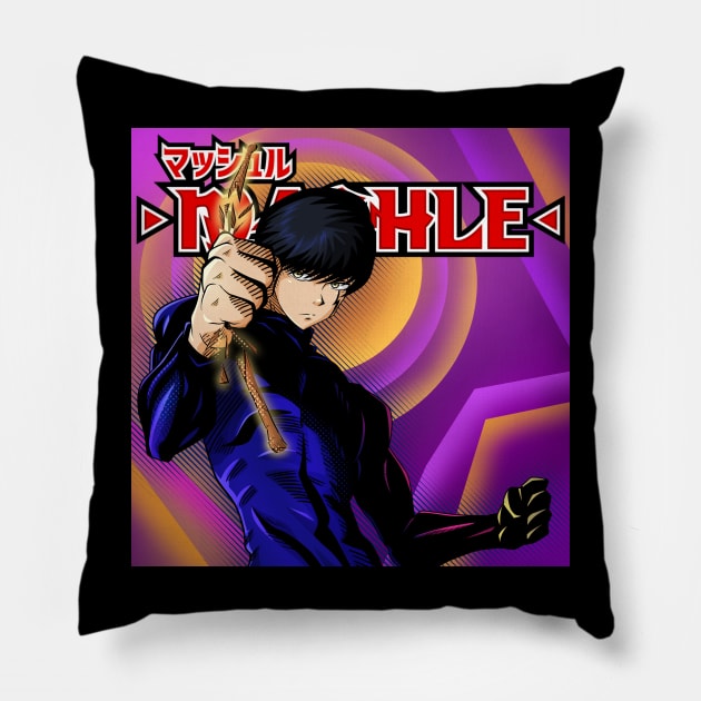 Mashle Burnedead Pillow by edjohboo