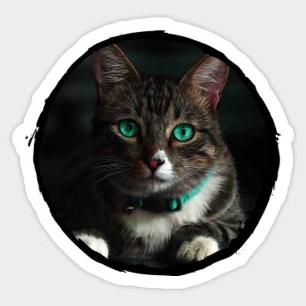 Oil Painted Green Eye Cat Cat Sticker Teepublic