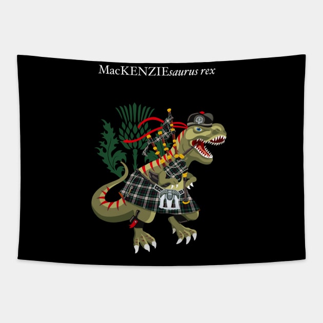 Clanosaurus Rex MacKENZIEsaurus rex Plaid MacKenzie Modern Scotland Ireland Family Tartan Tapestry by BullShirtCo