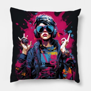 Urban style fashion collage Pillow