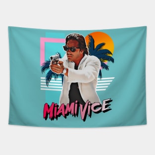 Retro Miami Vice 80s Sonny Crockett Tribute Tapestry