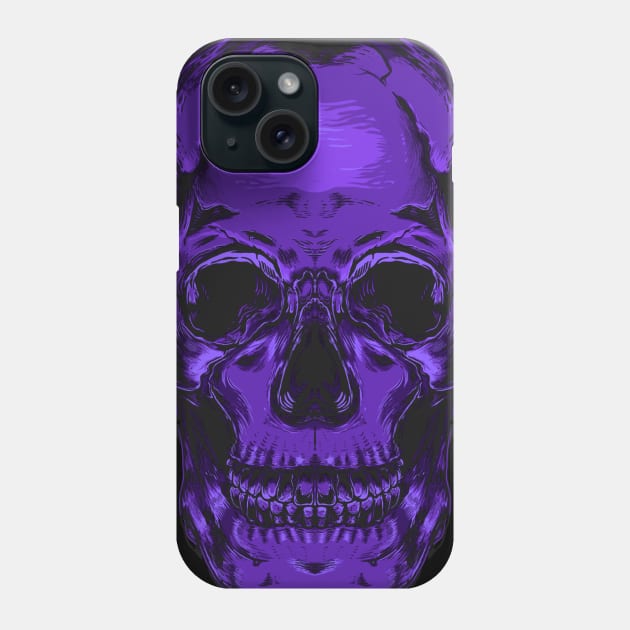 Purple Skull Head Phone Case by Merchsides