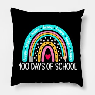 Rainbow Happy 100 Days Of School Pencil Kids Teacher Clothes Pillow