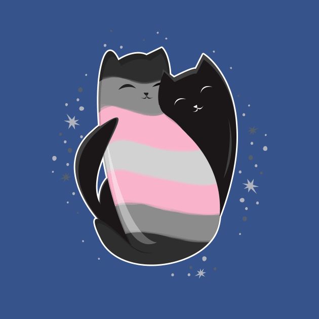 Demigirl Cat LGBT Pride Flag by Psitta