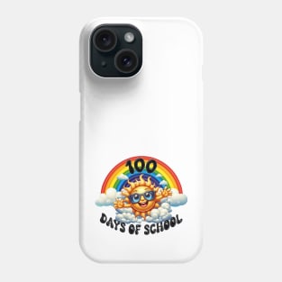 100 Days of School Celebration with a Sunny Rainbow Phone Case