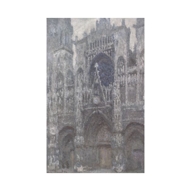 The Cathedral in Rouen. The portal, Grey Weather by Claude Monet by Classic Art Stall