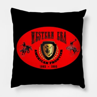 Western Era aka American Frontier - Red, Black and Gold Pillow