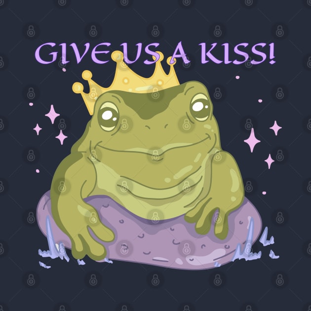 “Give Us A Kiss” Chill Frog Prince by Tickle Shark Designs