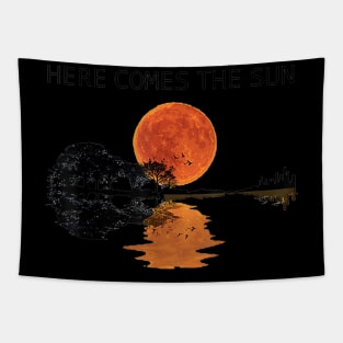 Here Comes The Sun Guitar Shadow Sunset T shirt Tapestry