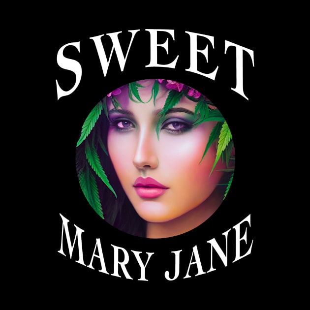 THC Pot Leaf | Support Medical Marijuana Weed. Sweet Mary Jane. A portrait of beautiful marijuana goddess by aditchucky