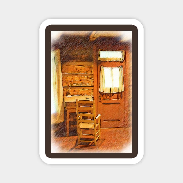 Log Cabin Desk Chair and Door Magnet by KirtTisdale