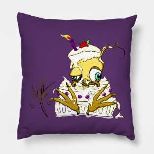 Grumpy Chicken birthday cake Pillow